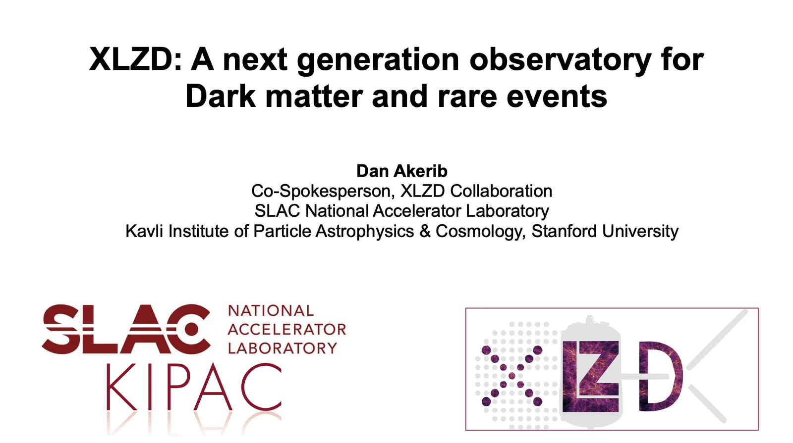 First slide of The XLZD Experiment