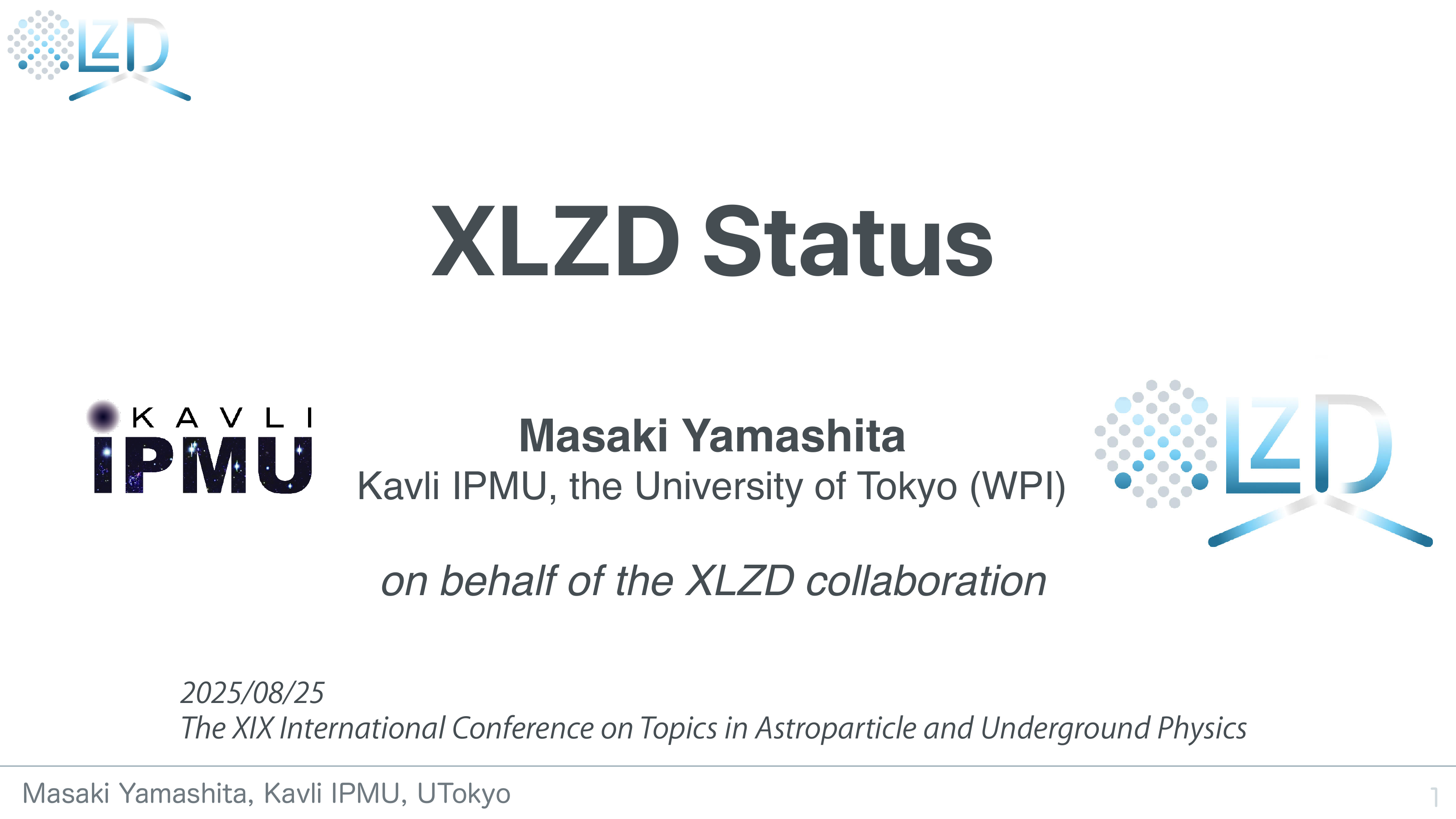 First slide of XLZD status