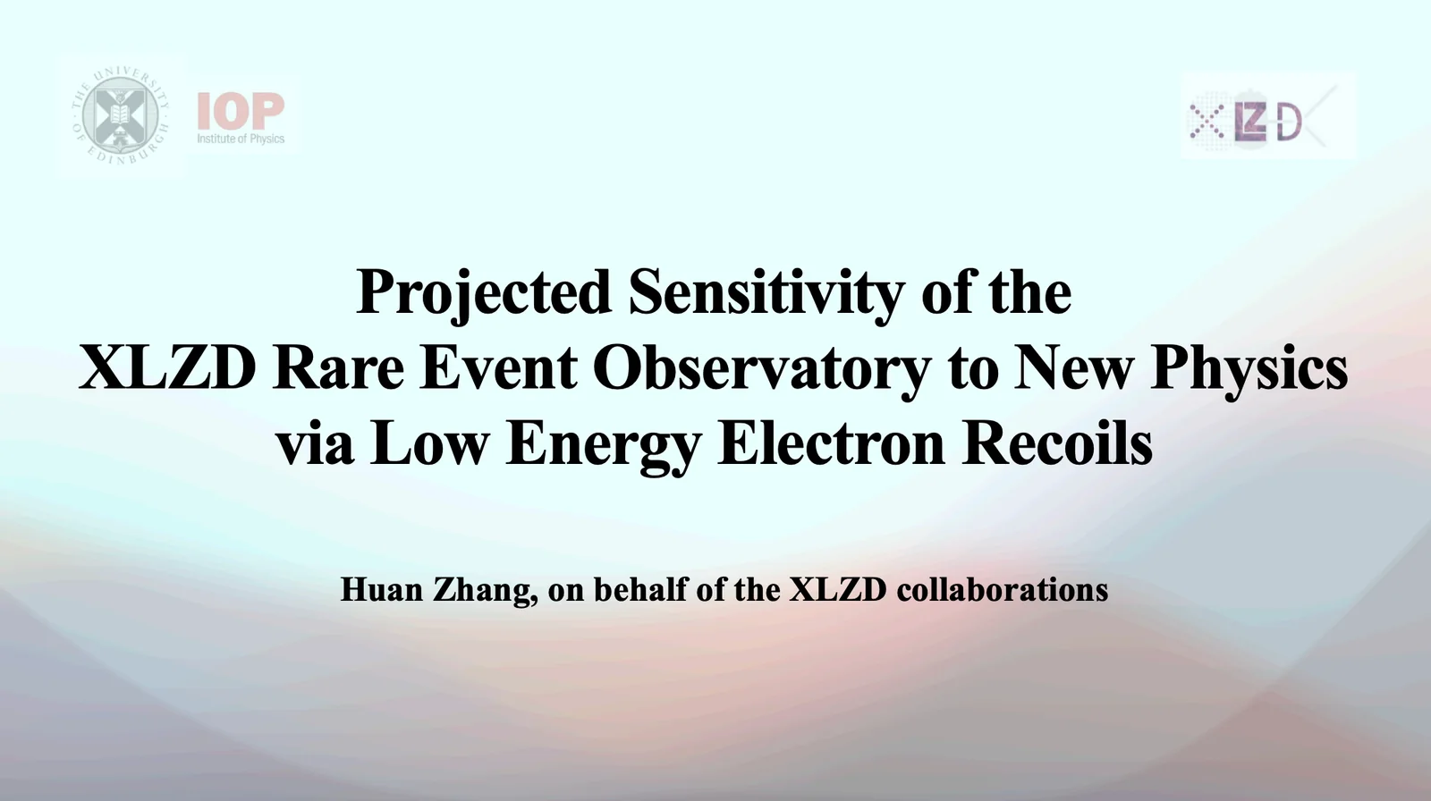 First slide of Projected sensitivity of the XLZD rare-event observatory to new physics via low-energy electron recoils